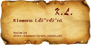 Klemens Lóránt névjegykártya
