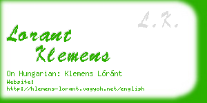 lorant klemens business card