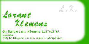 lorant klemens business card